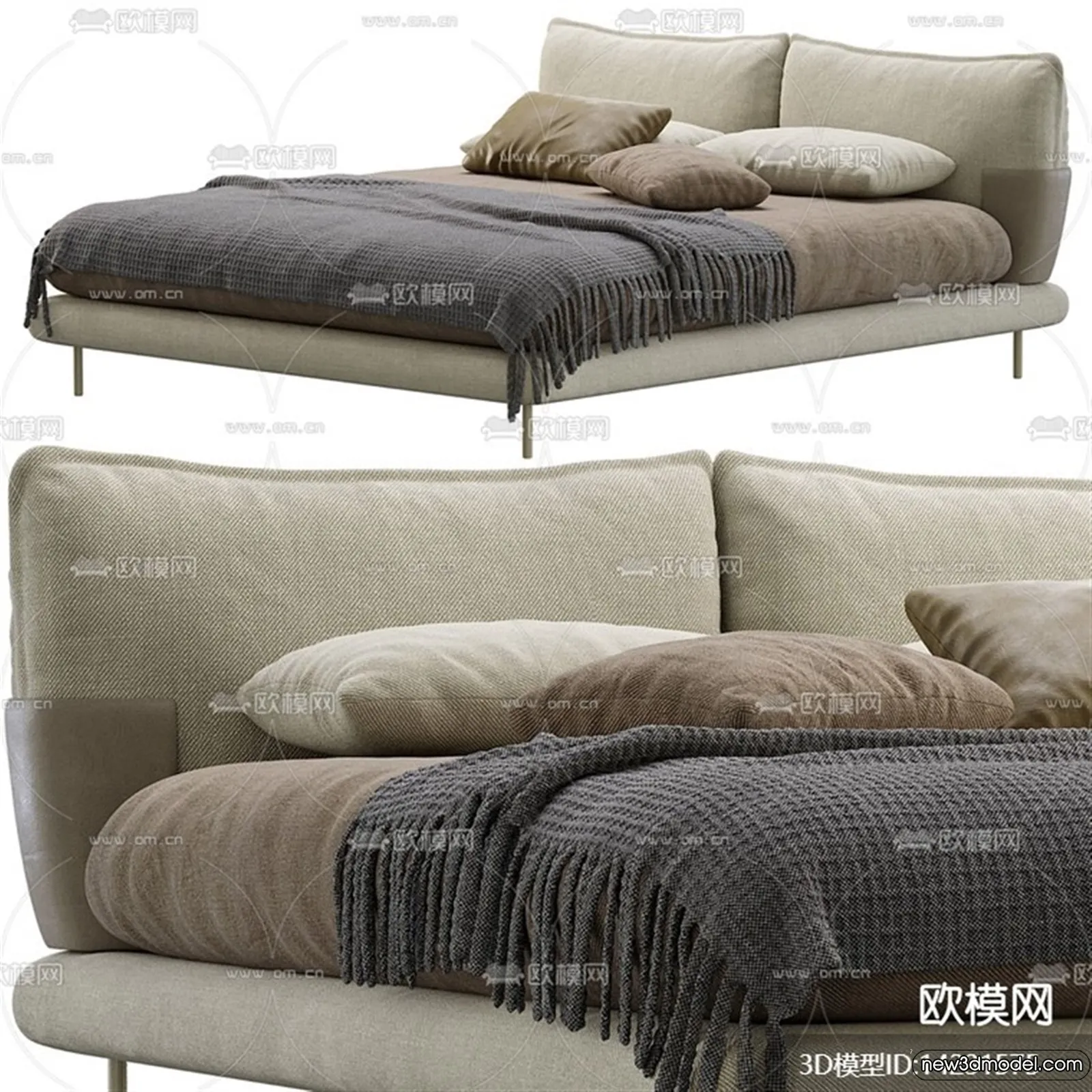 Bed 3D Models - 3D Furniture for Bedroom - 082