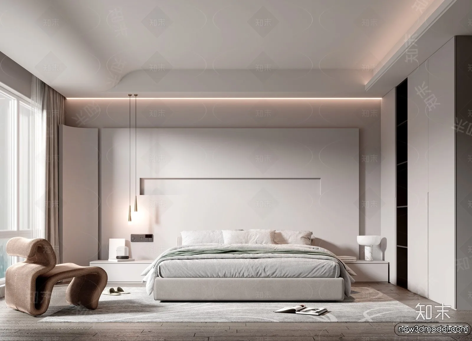 Bed 3D Models - 3D Furniture for Bedroom - 087