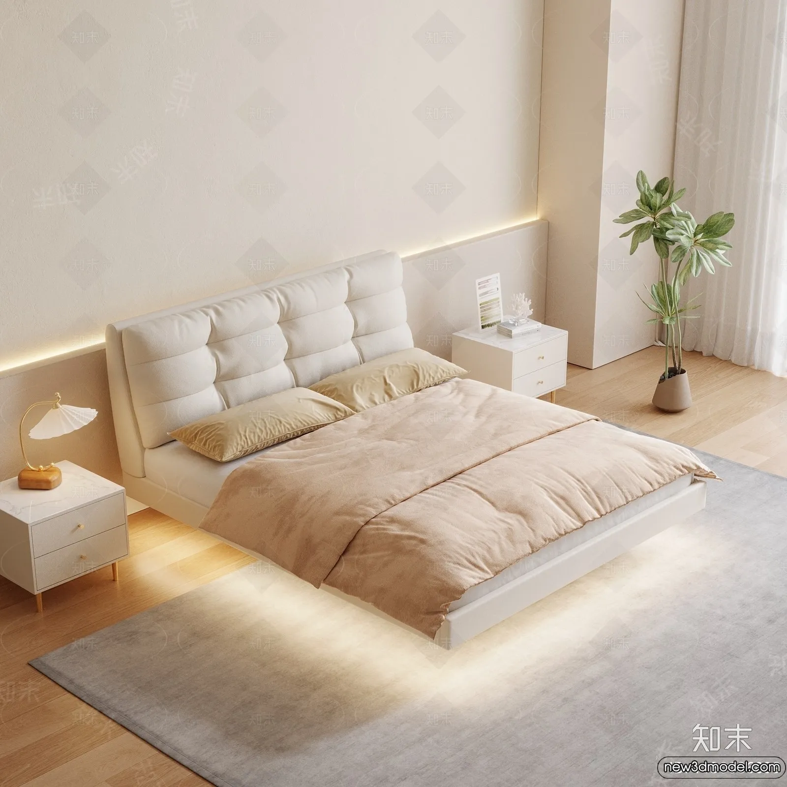 Bed 3D Models - 3D Furniture for Bedroom - 095