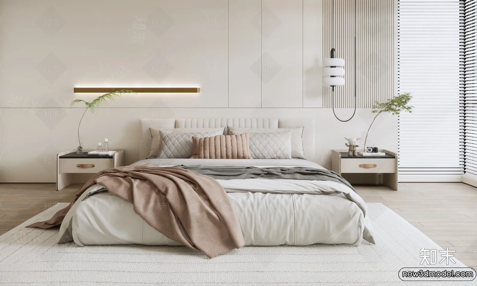 Bed 3D Models - 3D Furniture for Bedroom - 096