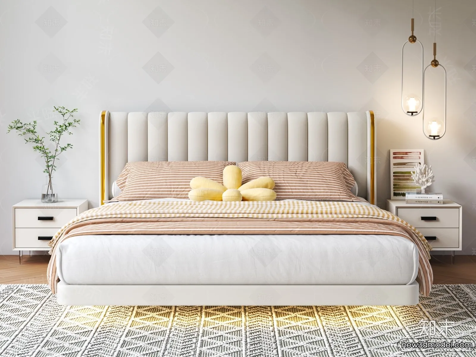 Bed 3D Models - 3D Furniture for Bedroom - 097