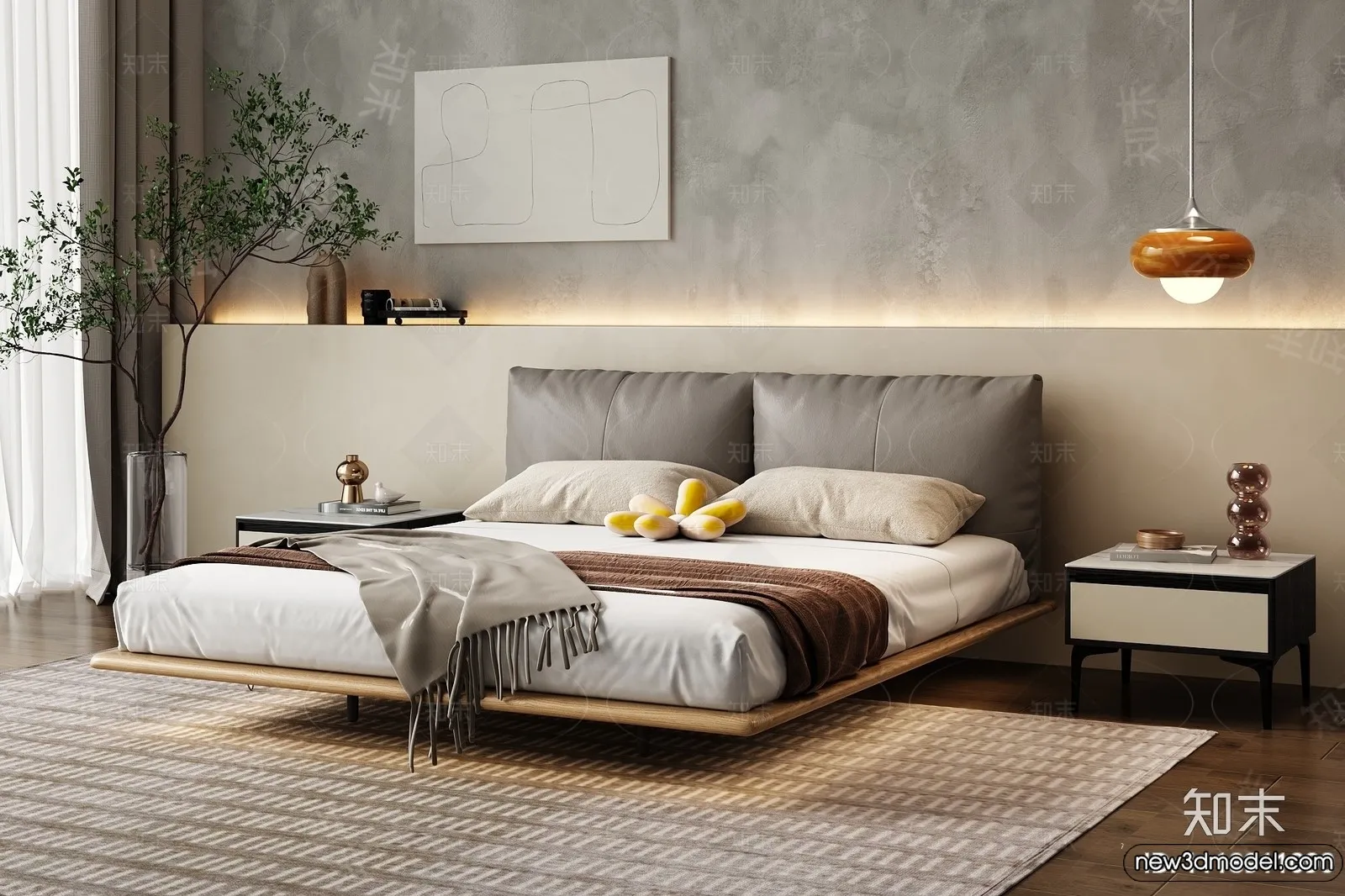 Bed 3D Models - 3D Furniture for Bedroom - 099