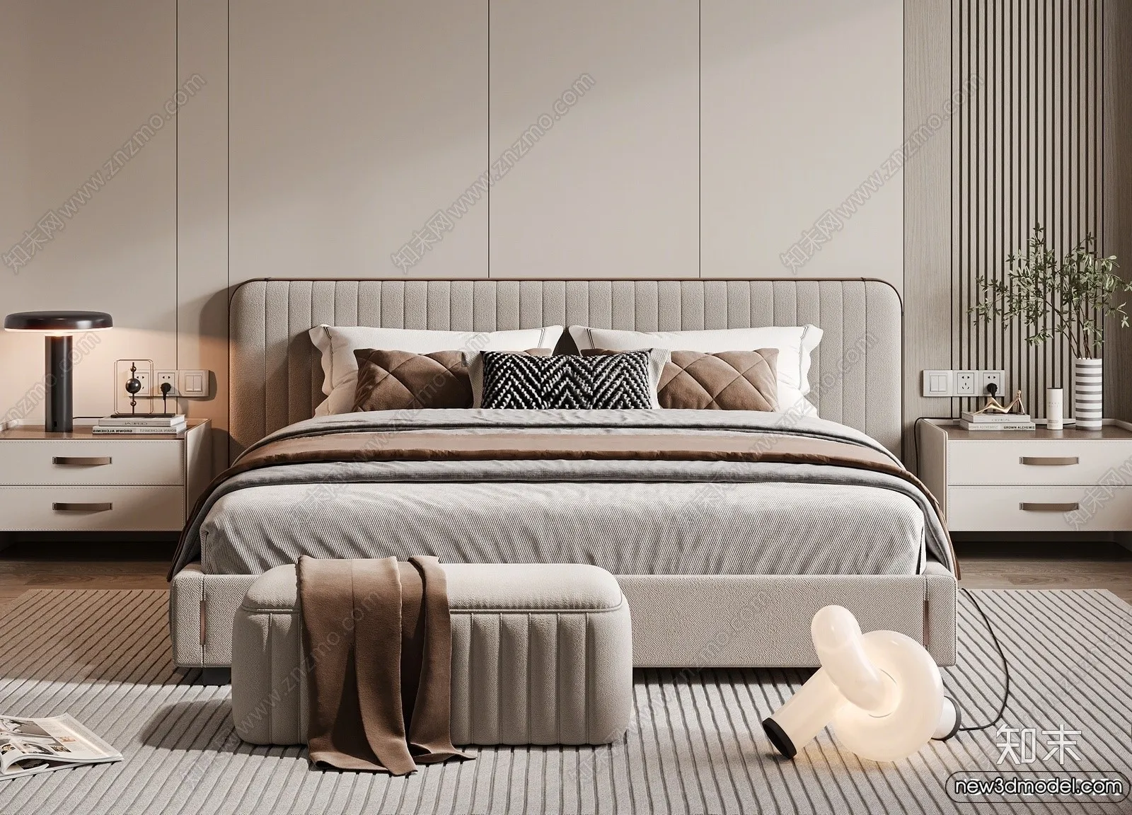 Bed 3D Models - 3D Furniture for Bedroom - 100