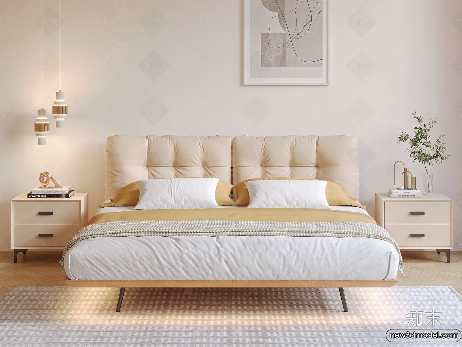 Bed 3D Models - 3D Furniture for Bedroom - 107