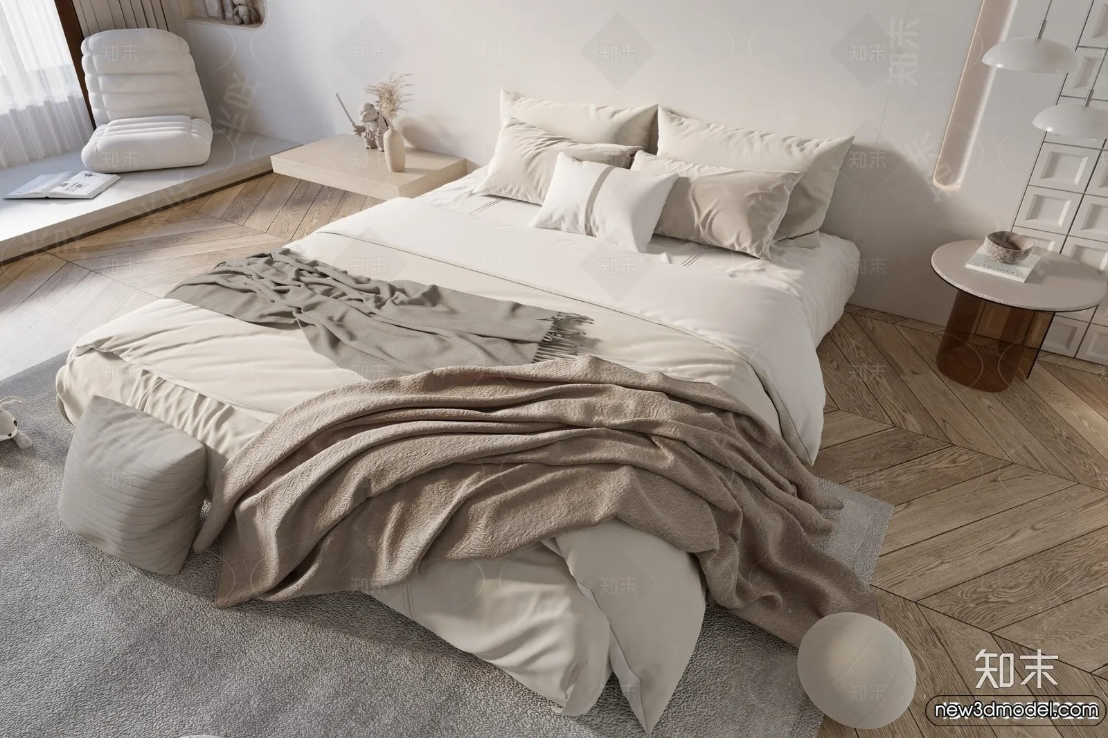 Bed 3D Models - 3D Furniture for Bedroom - 127