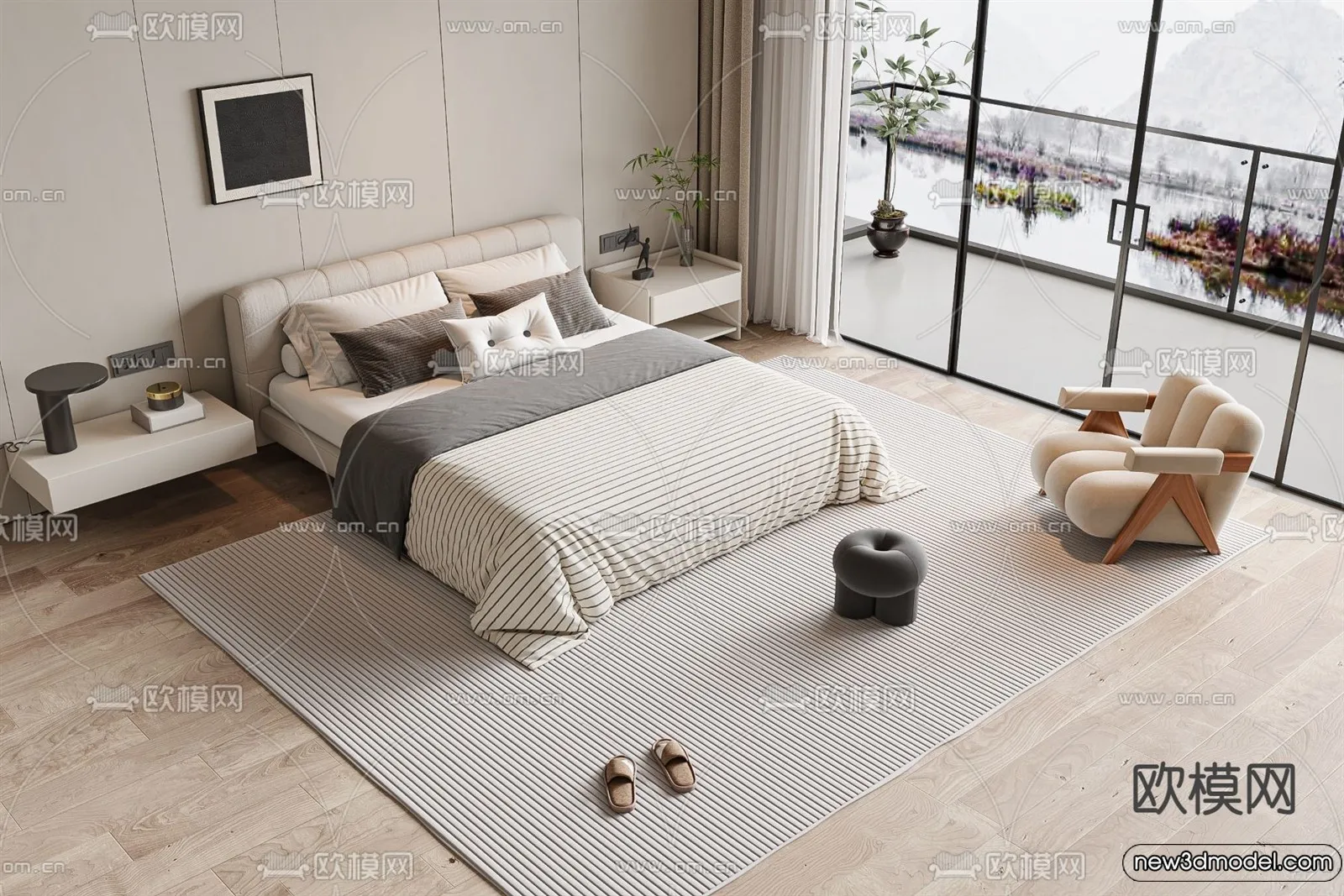 Bed 3D Models - 3D Furniture for Bedroom - 147