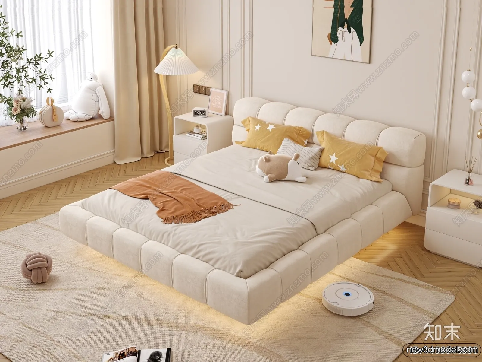 Bed 3D Models - 3D Furniture for Bedroom - 152