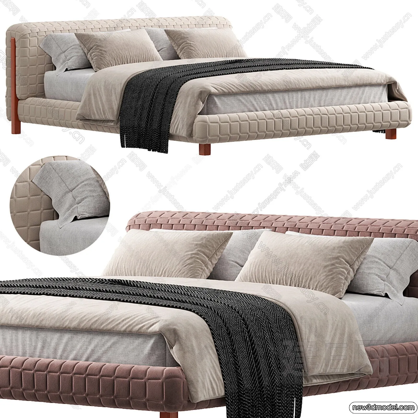 Bed 3D Models - 3D Furniture for Bedroom - 160