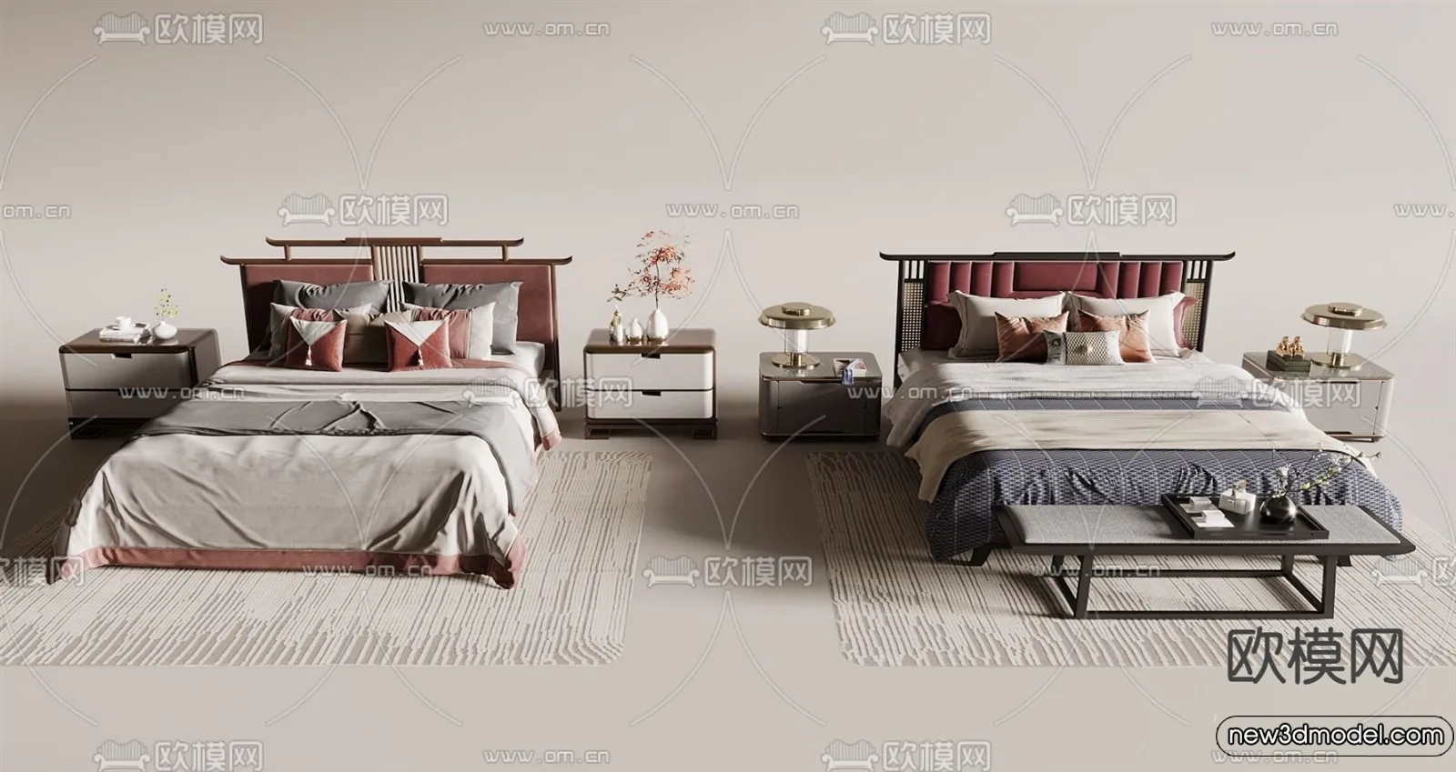 Bed 3D Models - 3D Furniture for Bedroom - 162