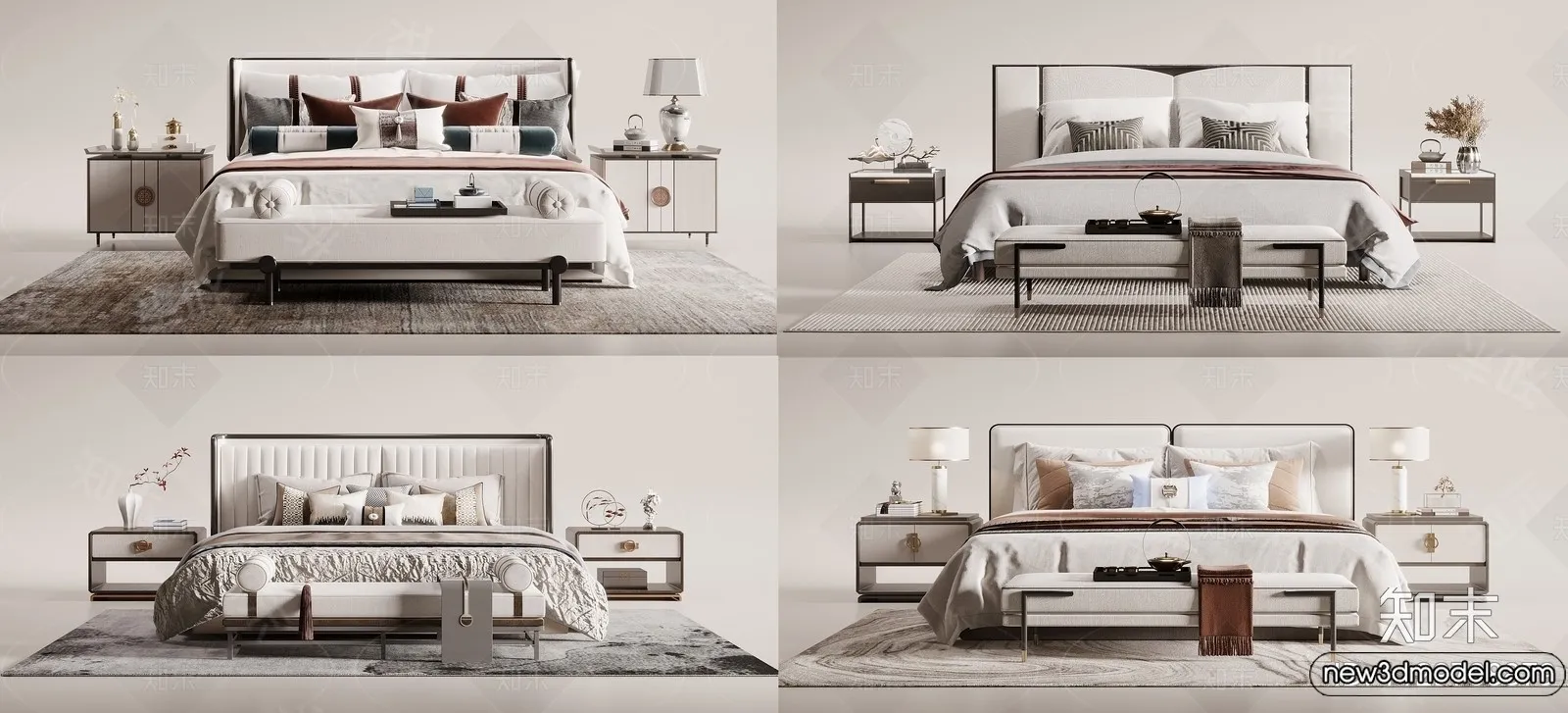 Bed 3D Models - 3D Furniture for Bedroom - 164