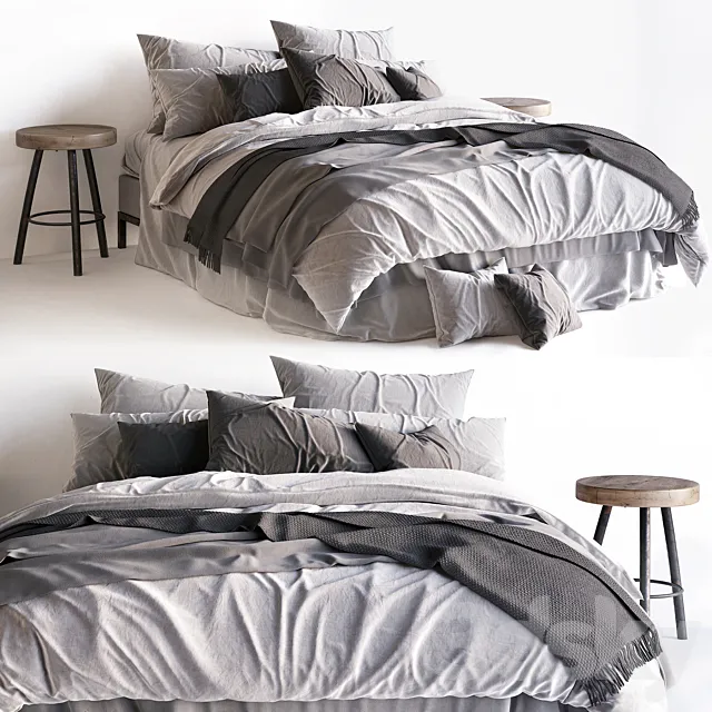 Bed _ Scandinavian 2 3D Model