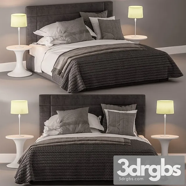 Bed and bed sheet set 2 2 3D Model Free