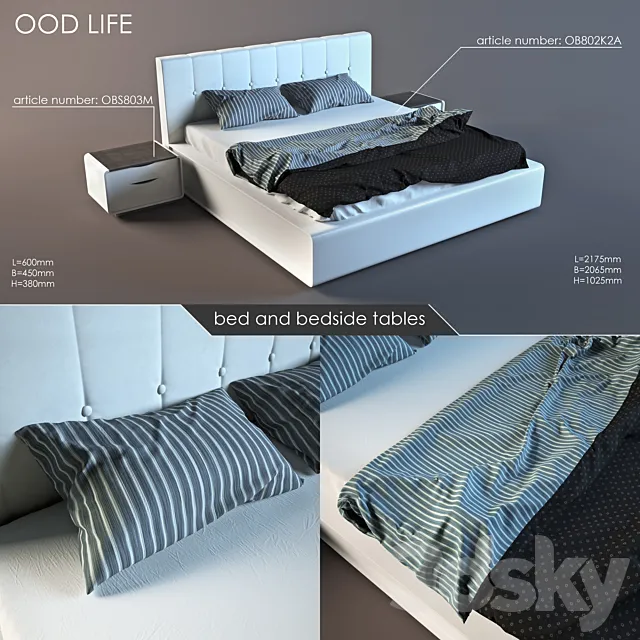 Bed and tubes factory "OOD LIFE". made in China. 3DModel