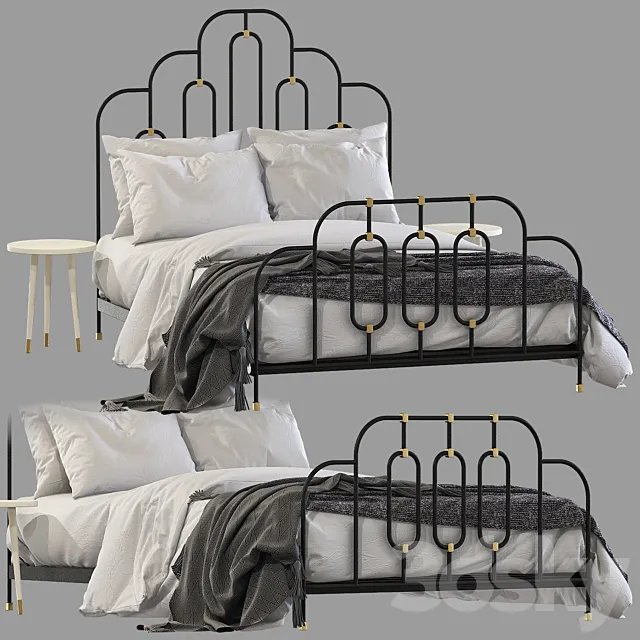 Bed Anthropologie art deco bed 3DModel