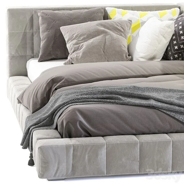 Bed Baldwin Lounge Corner Upholstered Bed 2 3D Model