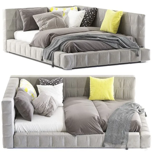 Bed Baldwin Lounge Corner Upholstered Bed 3D Model
