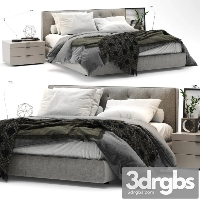Bed Bedford Minotti 3D Model Free