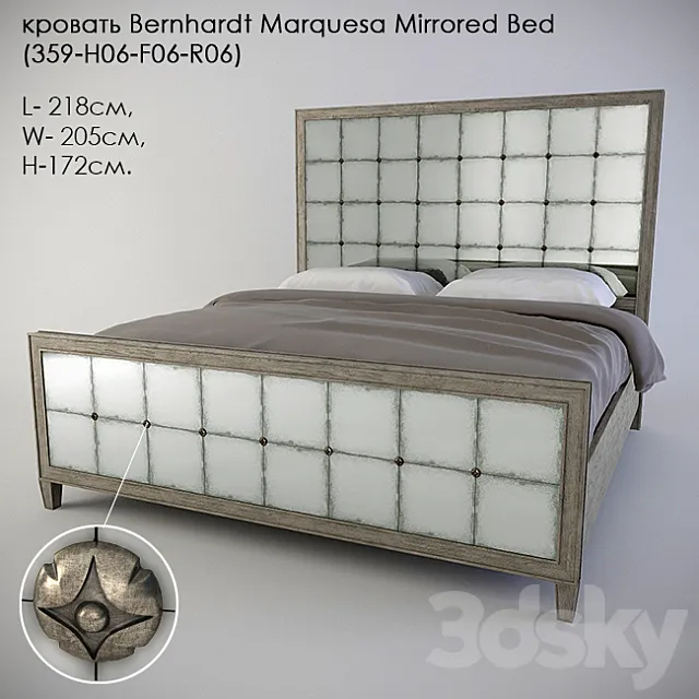Bed Bernhardt Marquesa Mirrored Bed (359-H06-F06-R06) 3DModel