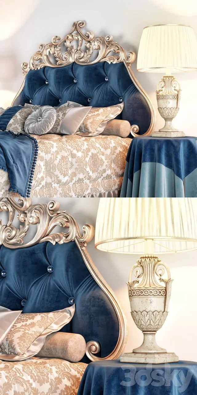 Bed Bolzan Letti Velvet 3D Model