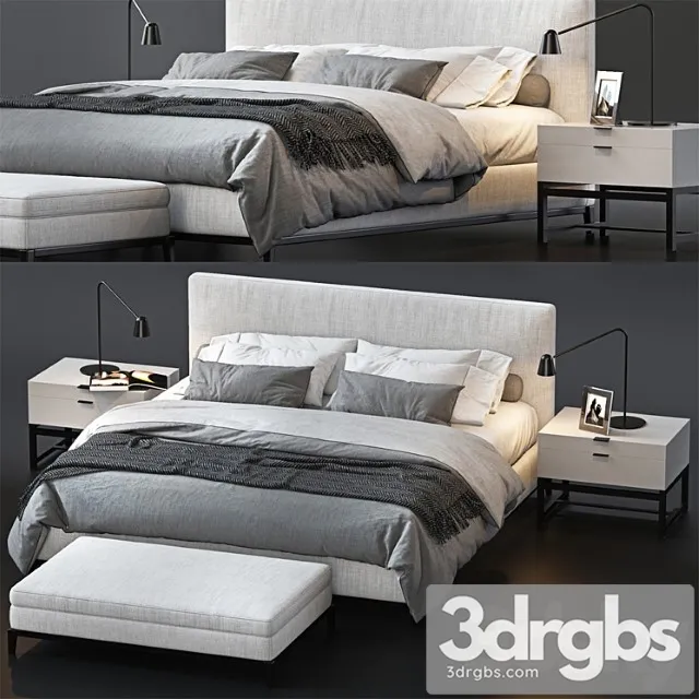 Bed by minotti 5 2 3D Model Free