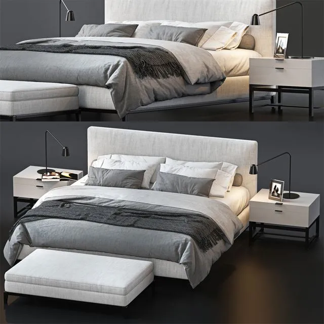 BED BY MINOTTI 5 3D Model