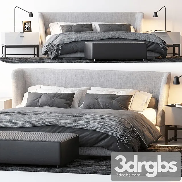 Bed by minotti 6 2 3D Model Free
