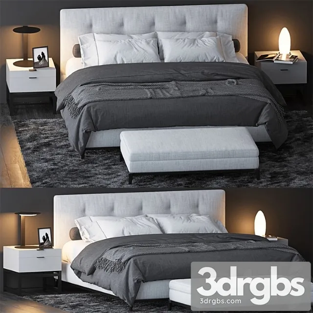 Bed by minotti 7 2 3D Model Free