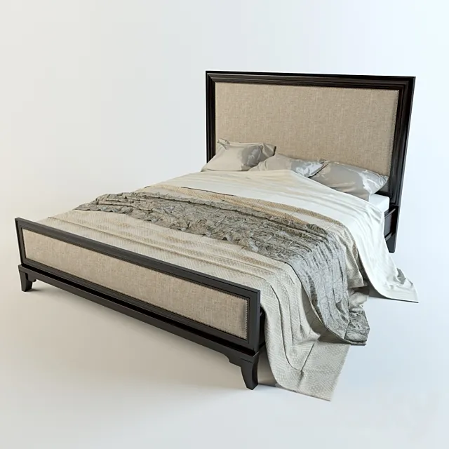 Bed California King Upholstered Panel Bed 3DModel