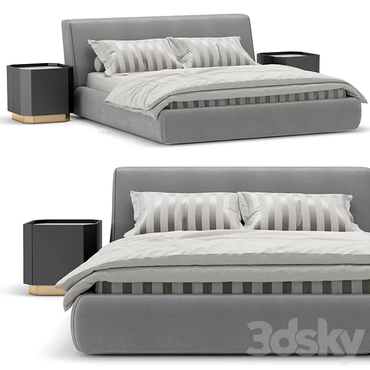 Bed Campomarzio Meroni Colzani 3D Model