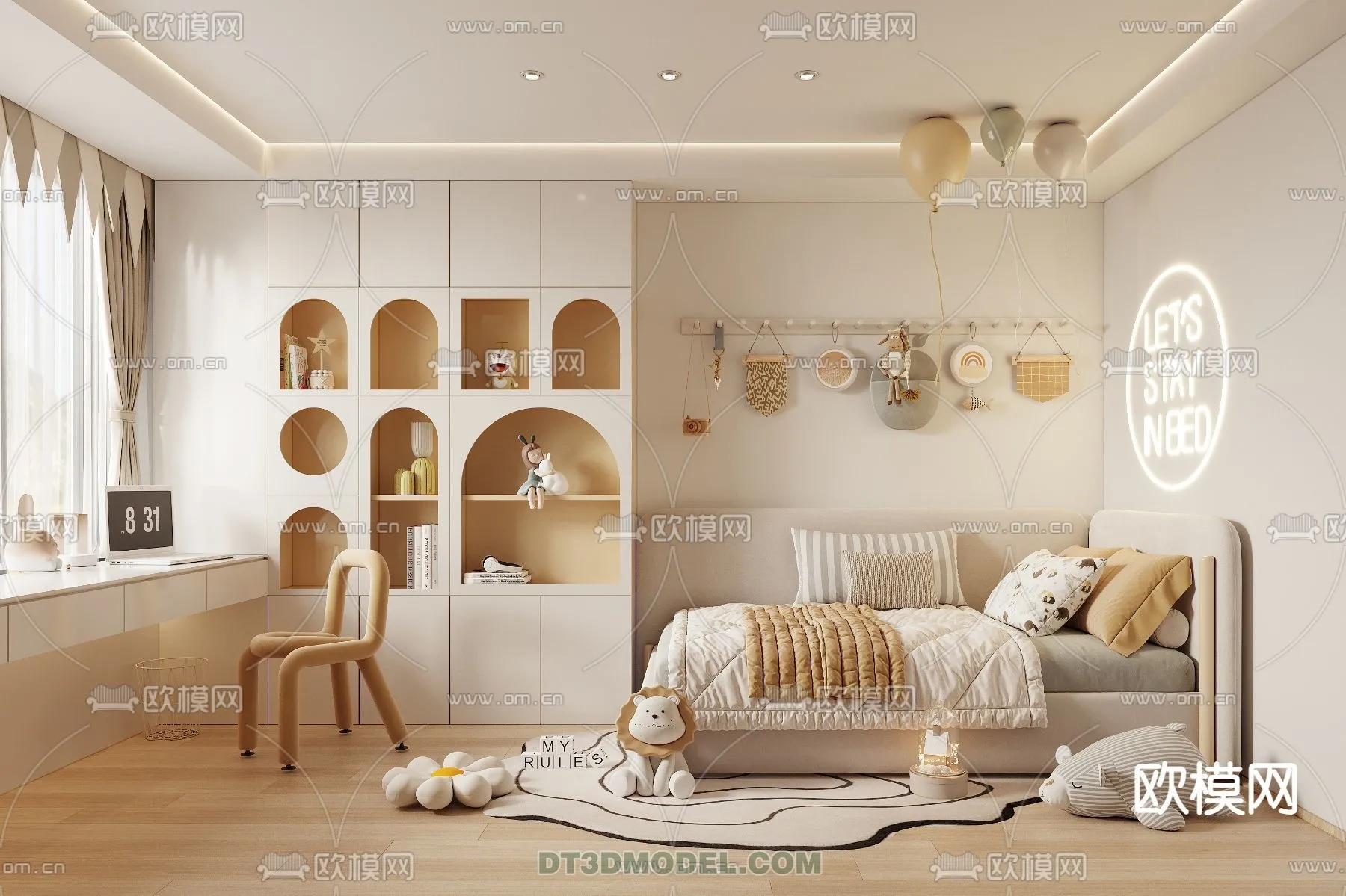 Bed Child - 3D Model For Interior Design - 424