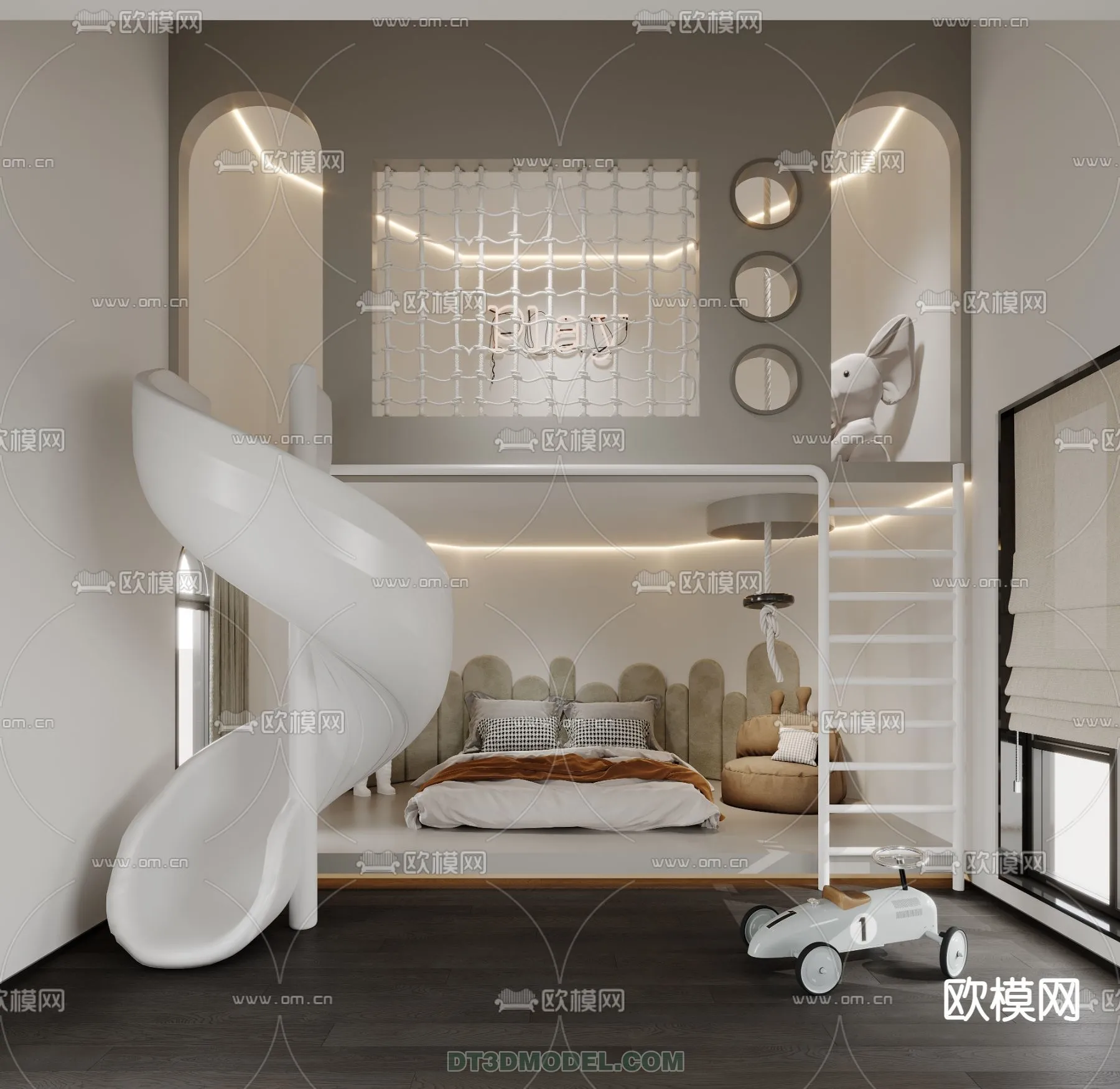 Bed Child - 3D Model For Interior Design - 426