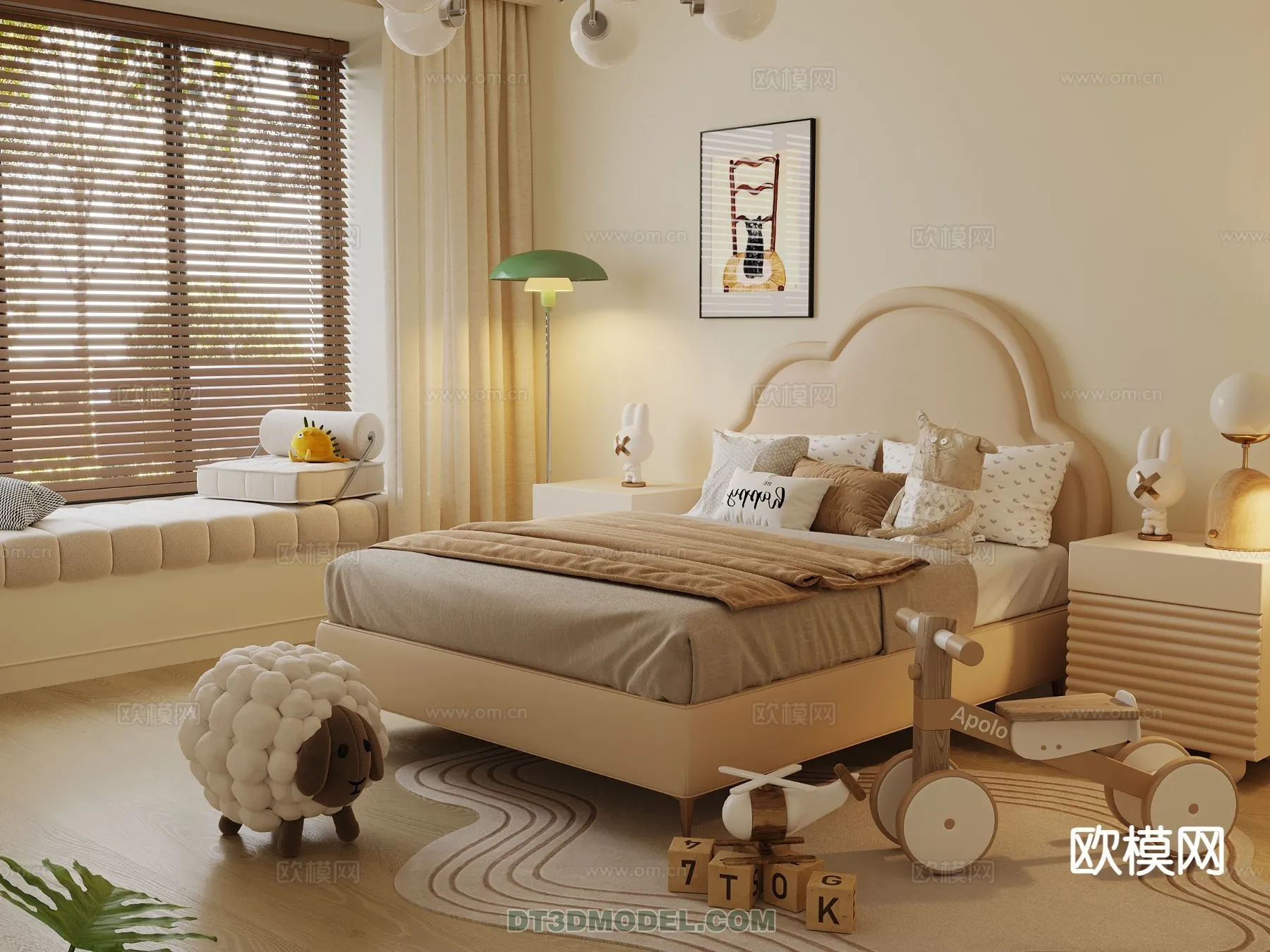 Bed Child - 3D Model For Interior Design - 433