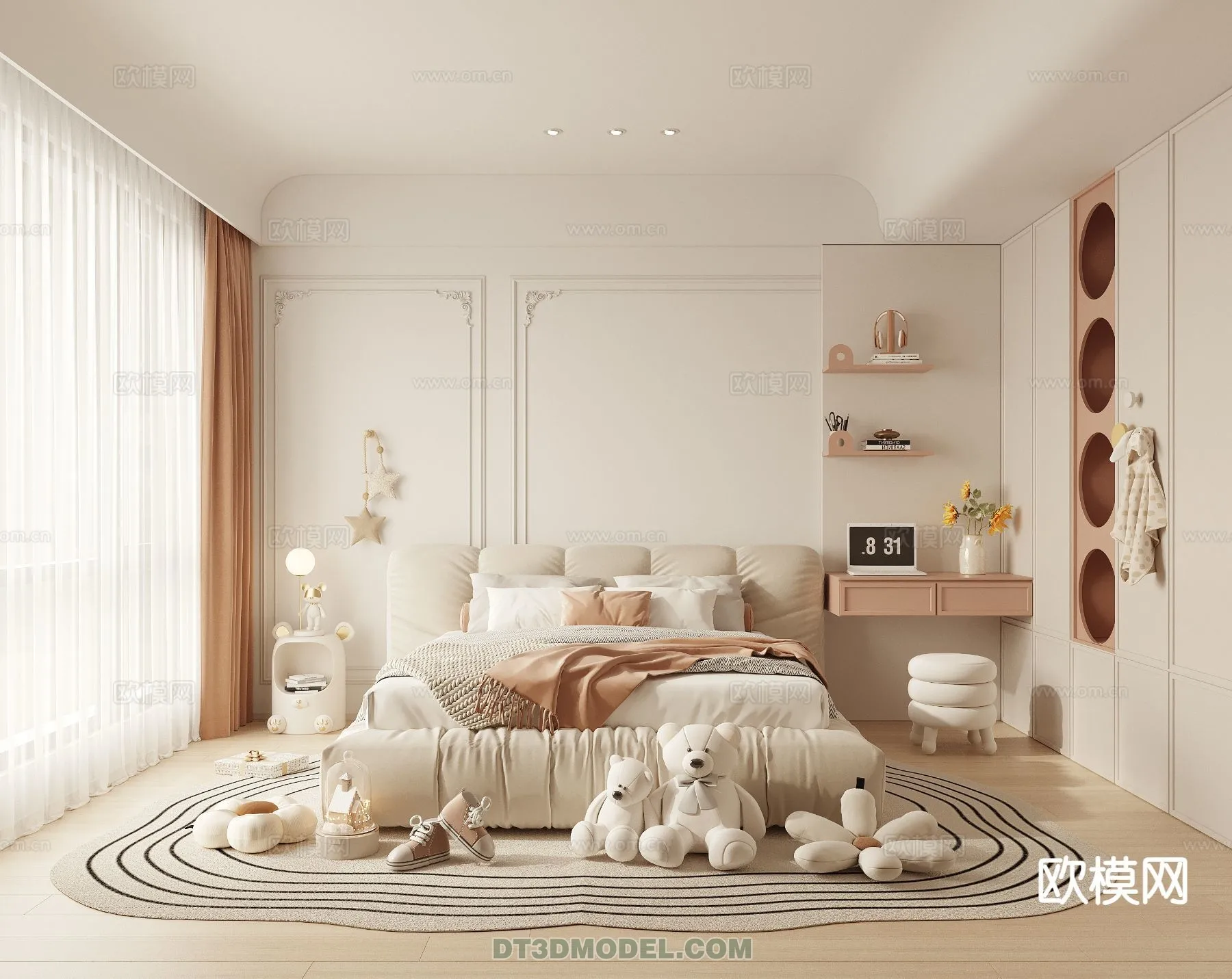 Bed Child - 3D Model For Interior Design - 446