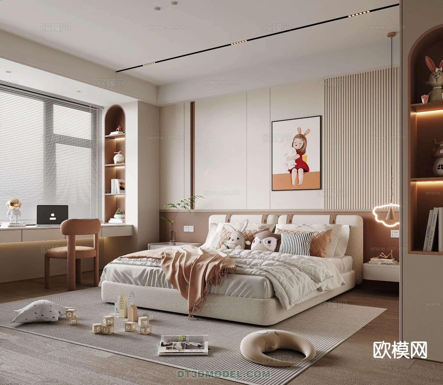 Bed Child - 3D Model For Interior Design - 464