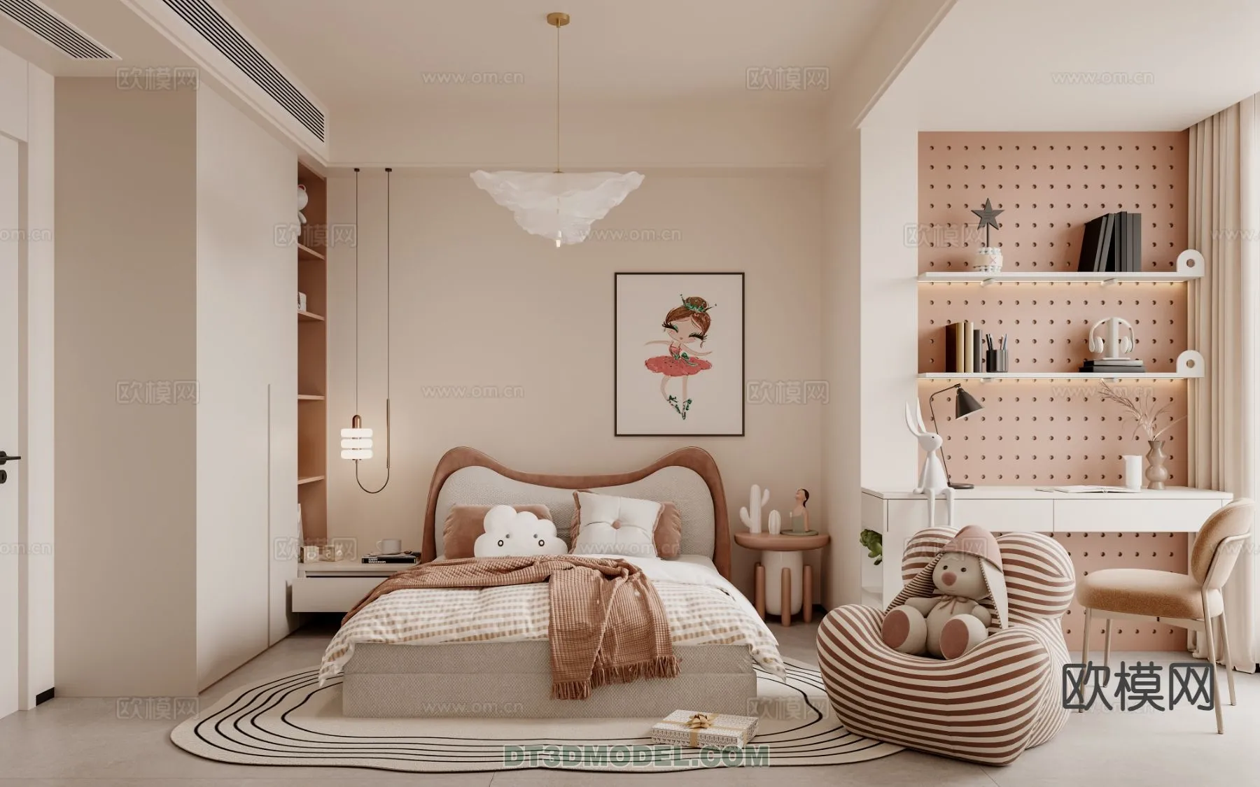 Bed Child - 3D Model For Interior Design - 487