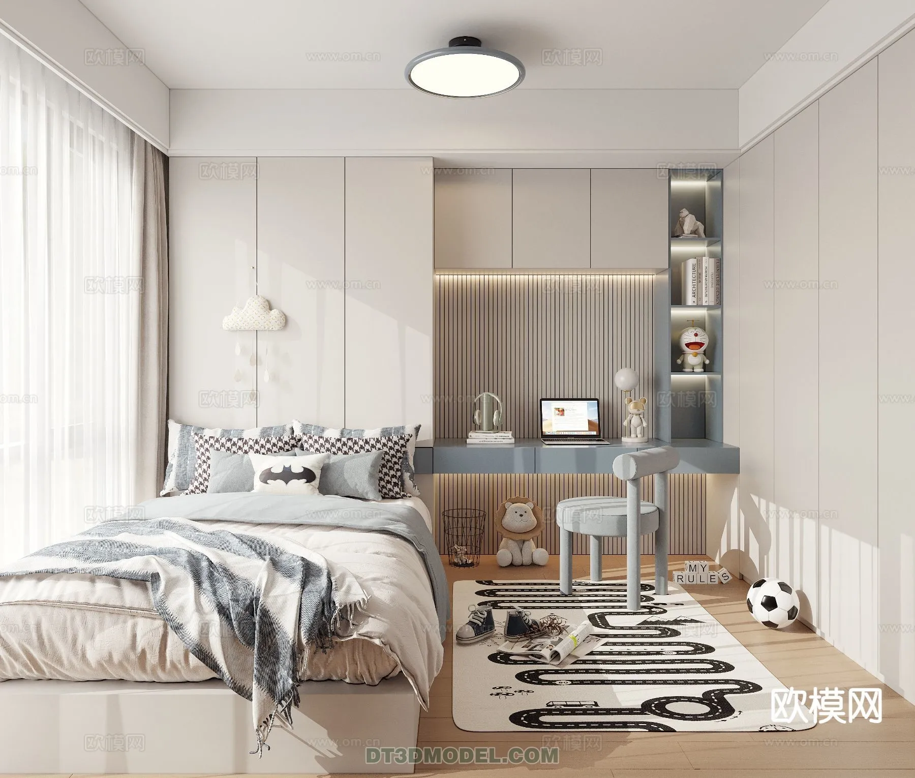 Bed Child - 3D Model For Interior Design - 496