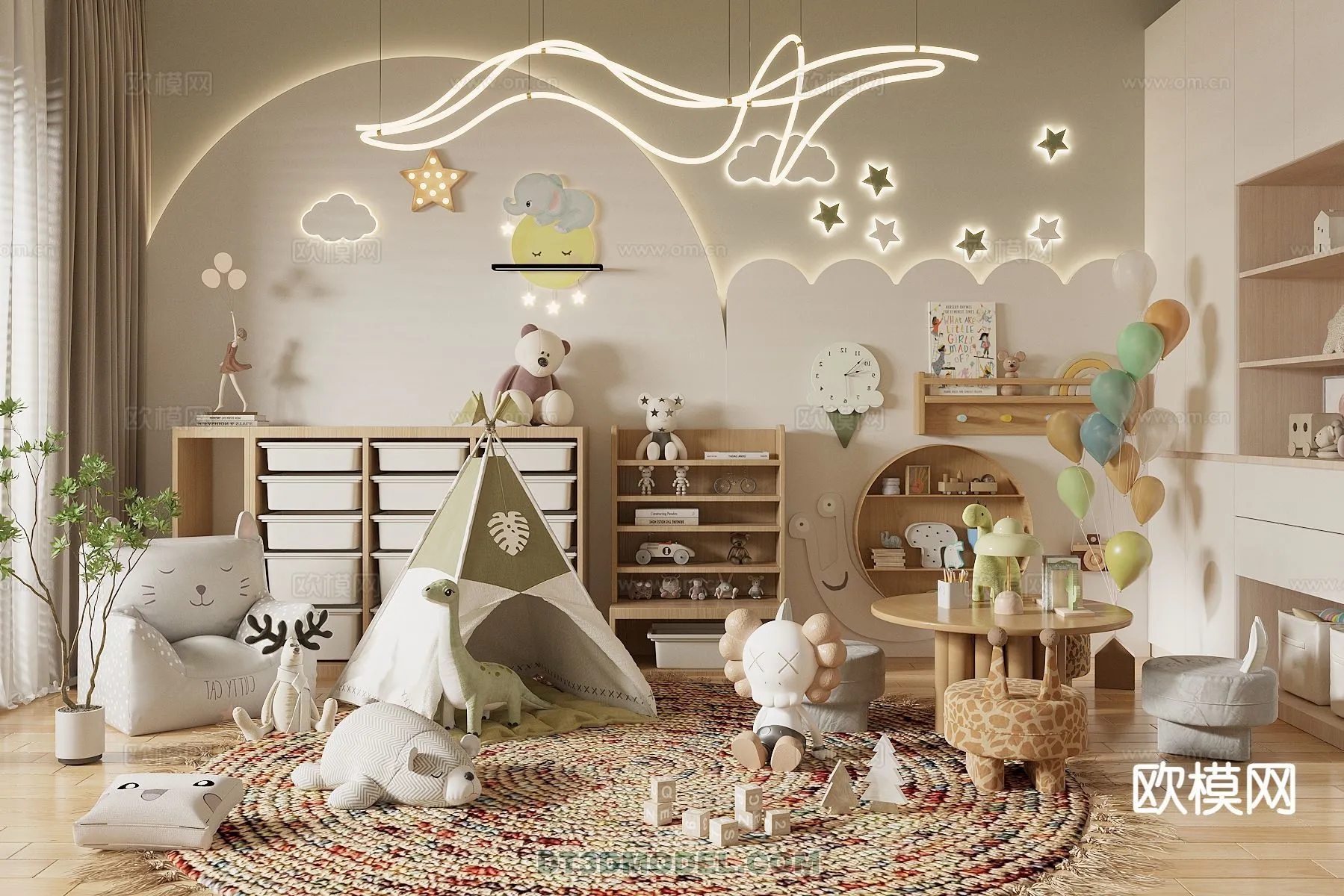 Bed Child - 3D Model For Interior Design - 497