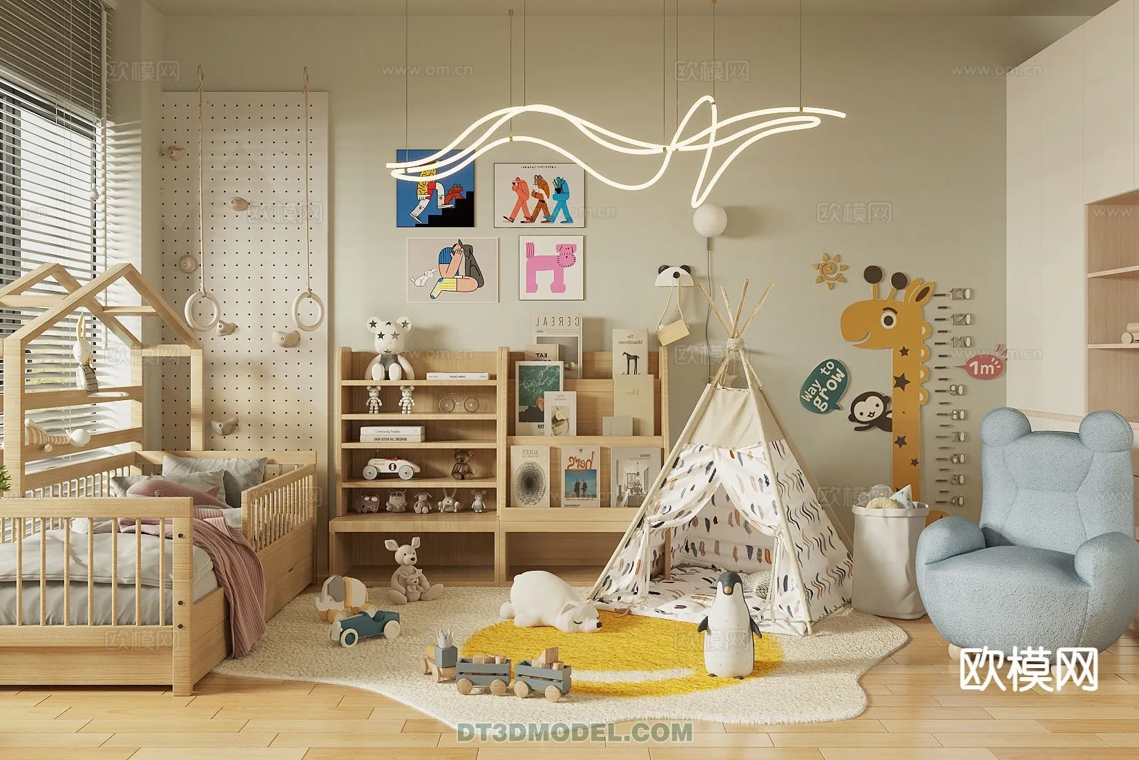 Bed Child - 3D Model For Interior Design - 506