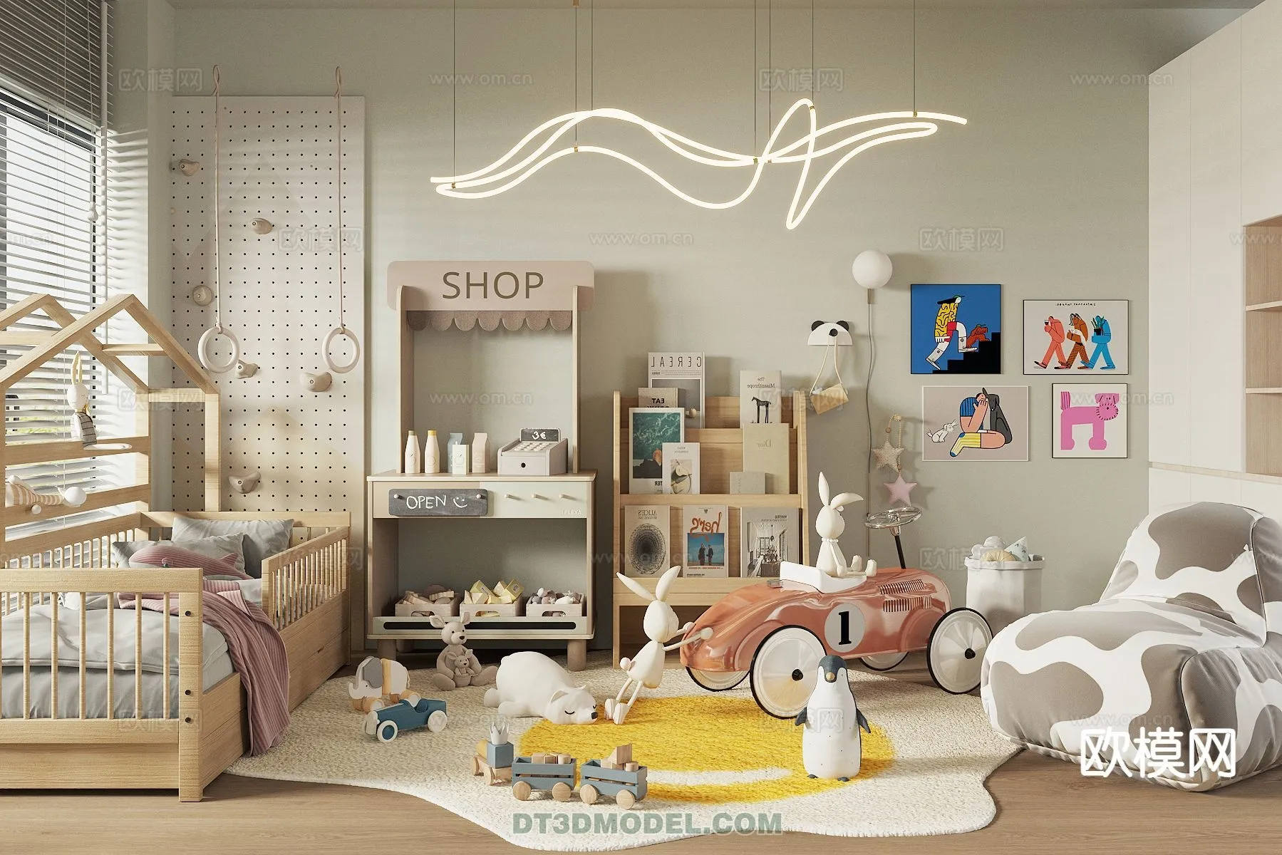 Bed Child - 3D Model For Interior Design - 513