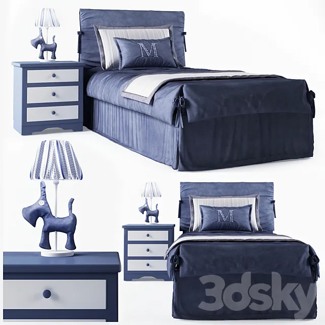 Bed children's Mobili di Castello Night 3D Model