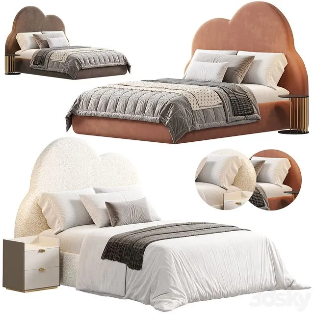 Bed Cloud Bed by woodfans 3D Model