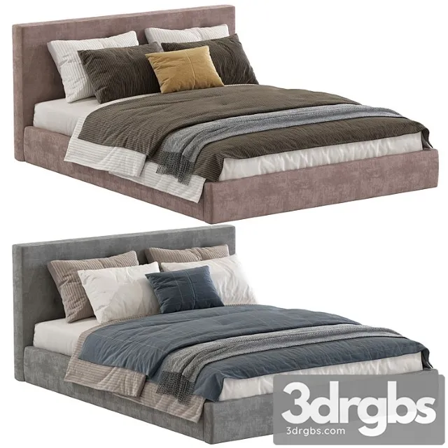 Bed cushy upholstered platfrom bed