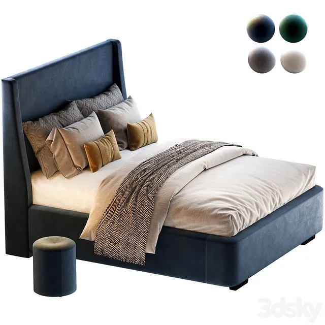 Bed Defense 160 Velvet Grey 3D Model