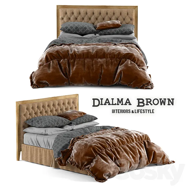 Bed Dialma Brown 3D Model