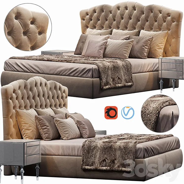 BED EGOIST LETTO DV HOME COLLECTION 3D Model Free