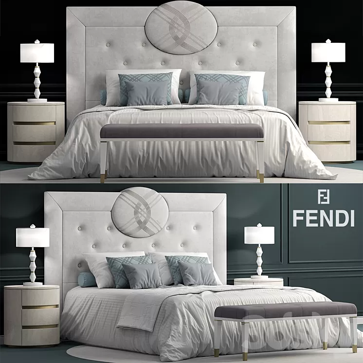 Bed fendi Cameo Maxi Bed 3D Model