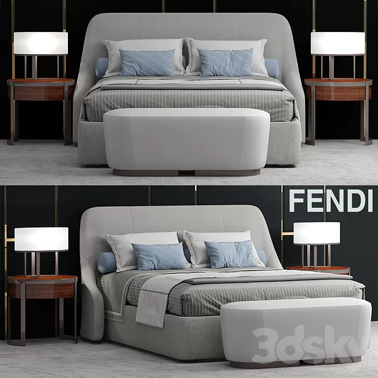 Bed Fendi Casa Audrey Bed 3D Model