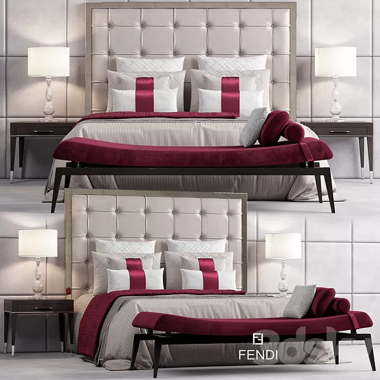 Bed FENDI CASA SAVILE 3D Model