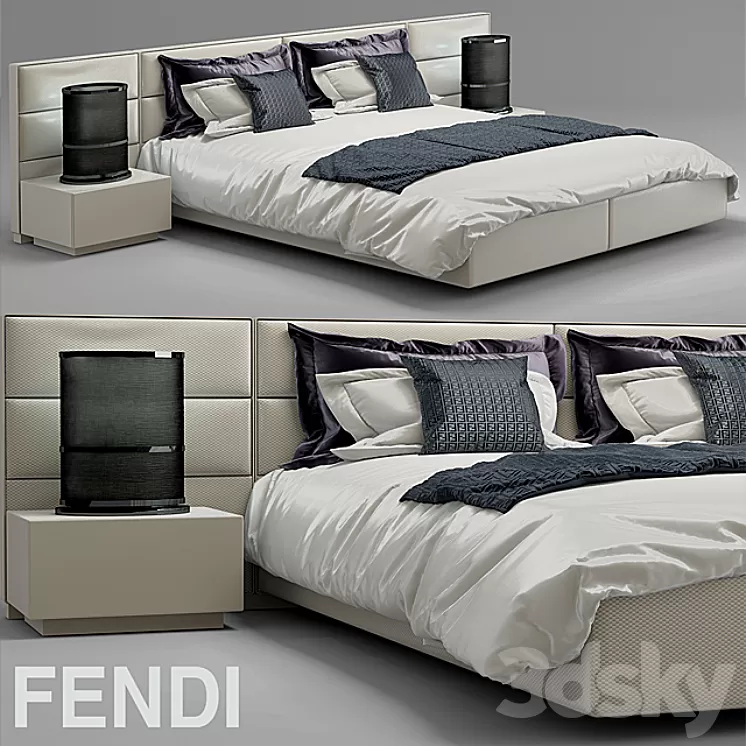 Bed fendi casa urano 3D Model