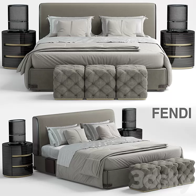 Bed fendi Soho Bed 3D Model
